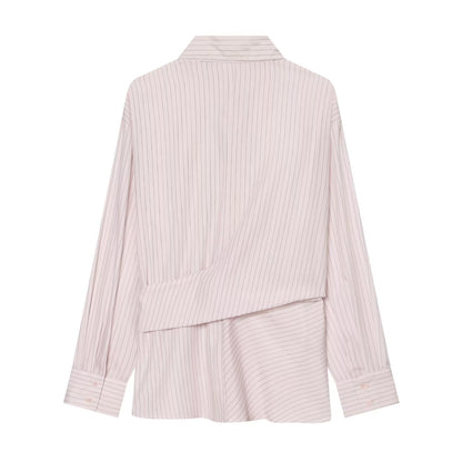 Women's Side Lace up decorative Striped Shirt