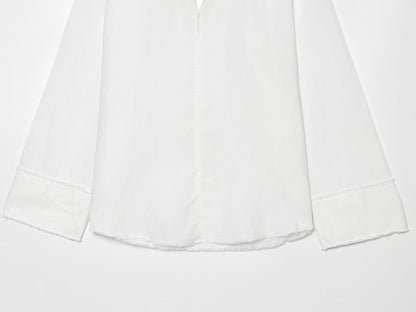 suit Women's 2 pieces Edge decoration linen blend shirt + pants