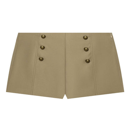 suit Women's 2 pieces pocket decoration slim jacket Coat+Shorts