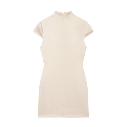 Women's satin textured Split mini dress