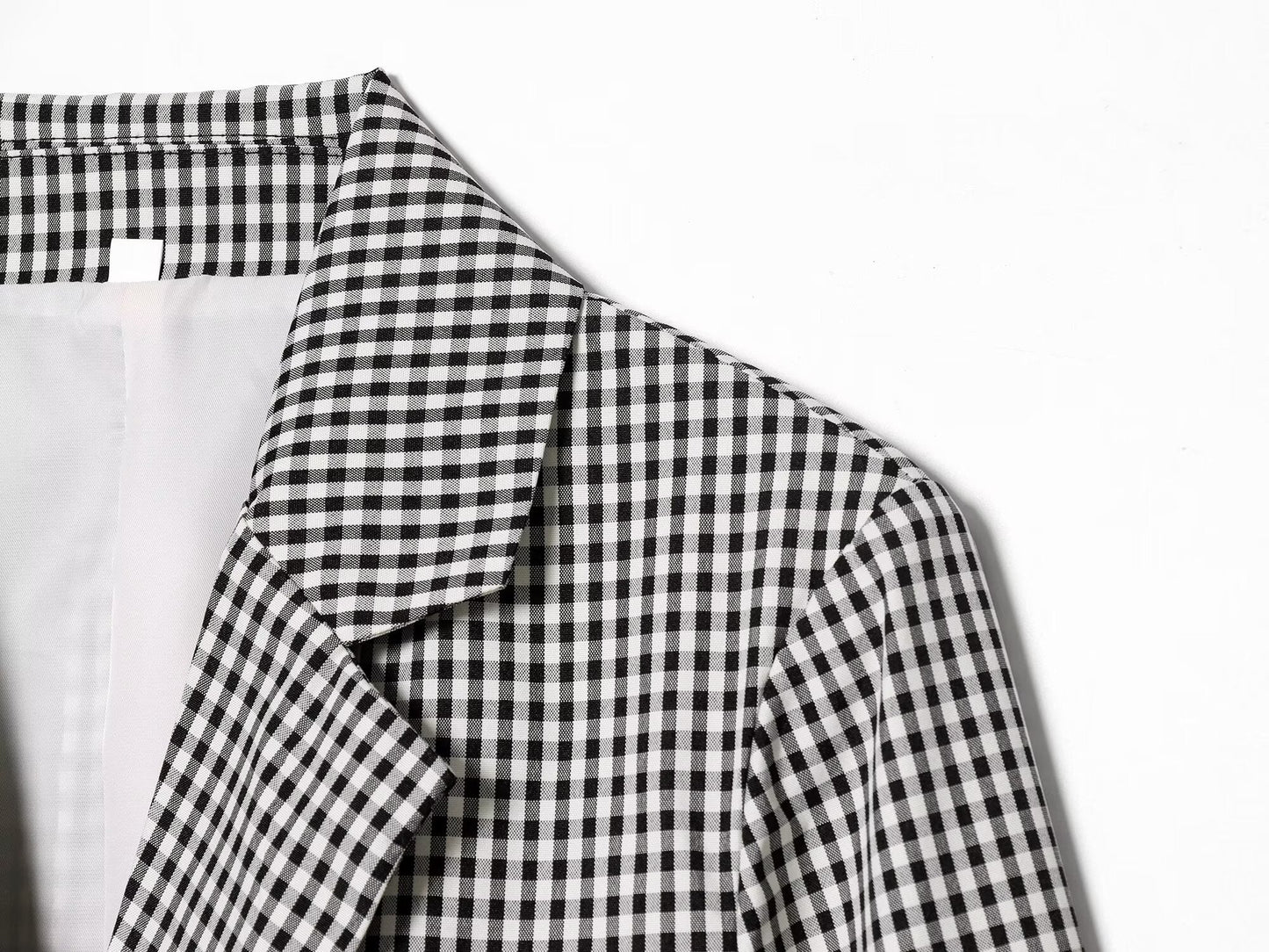 Women's With Belt casual plaid Blazer Coat