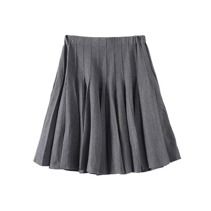 Women's new fashion high neck flying sleeve knitted vest+Skirts suit