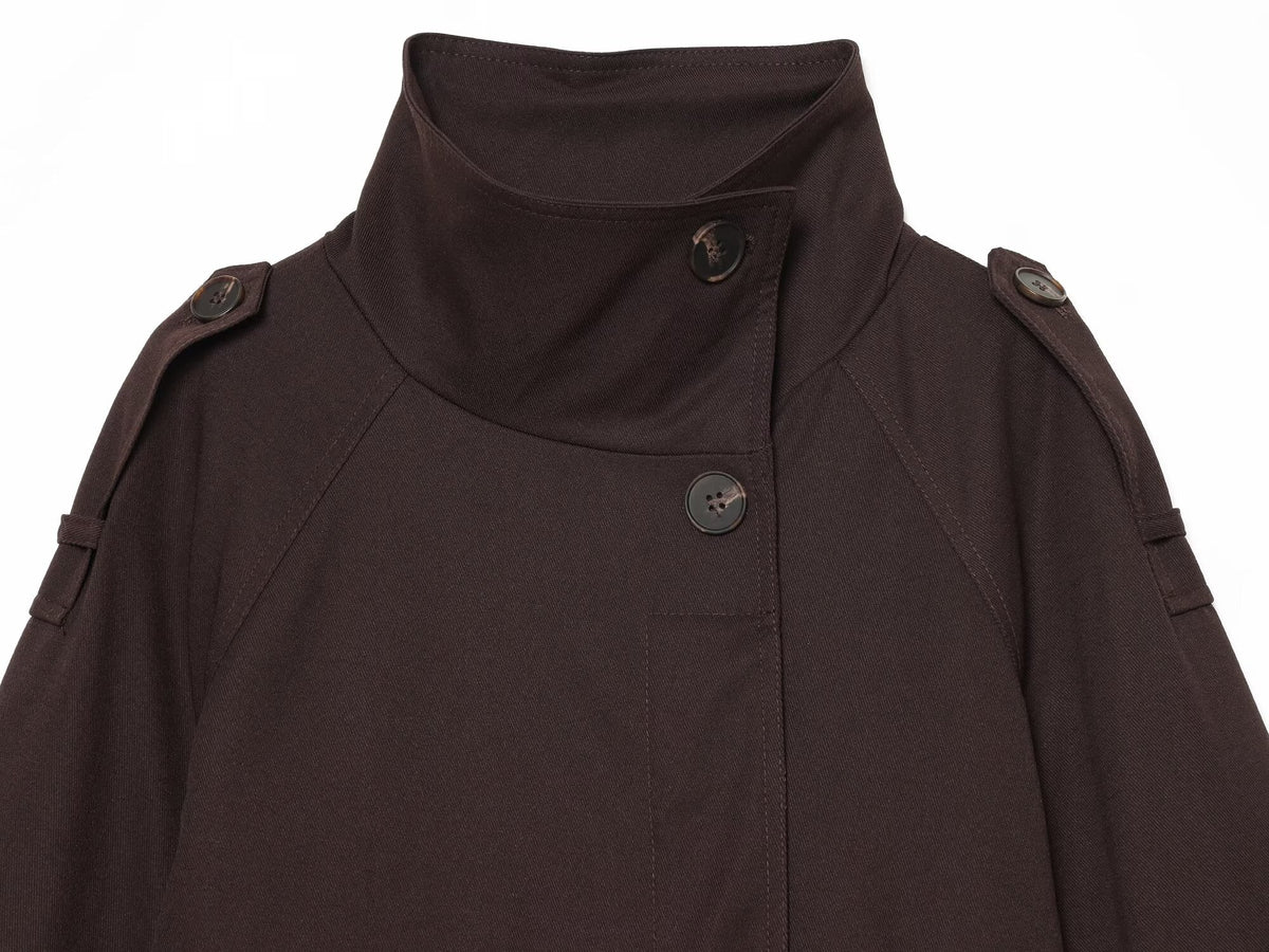 Women's with belt warm cotton windbreaker Coat