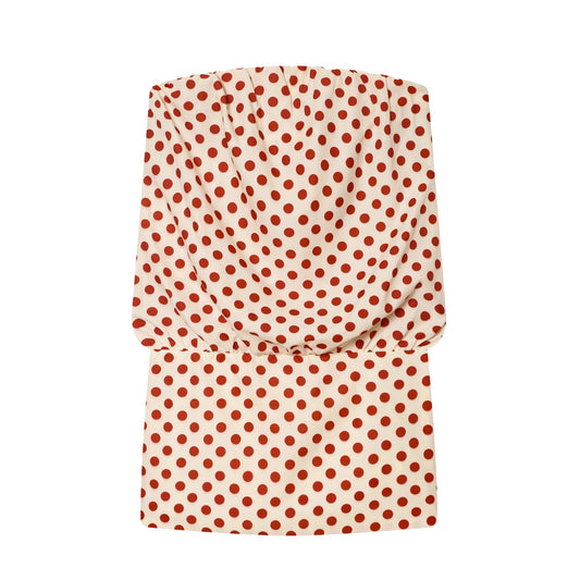 Women's polka dot strapless dress