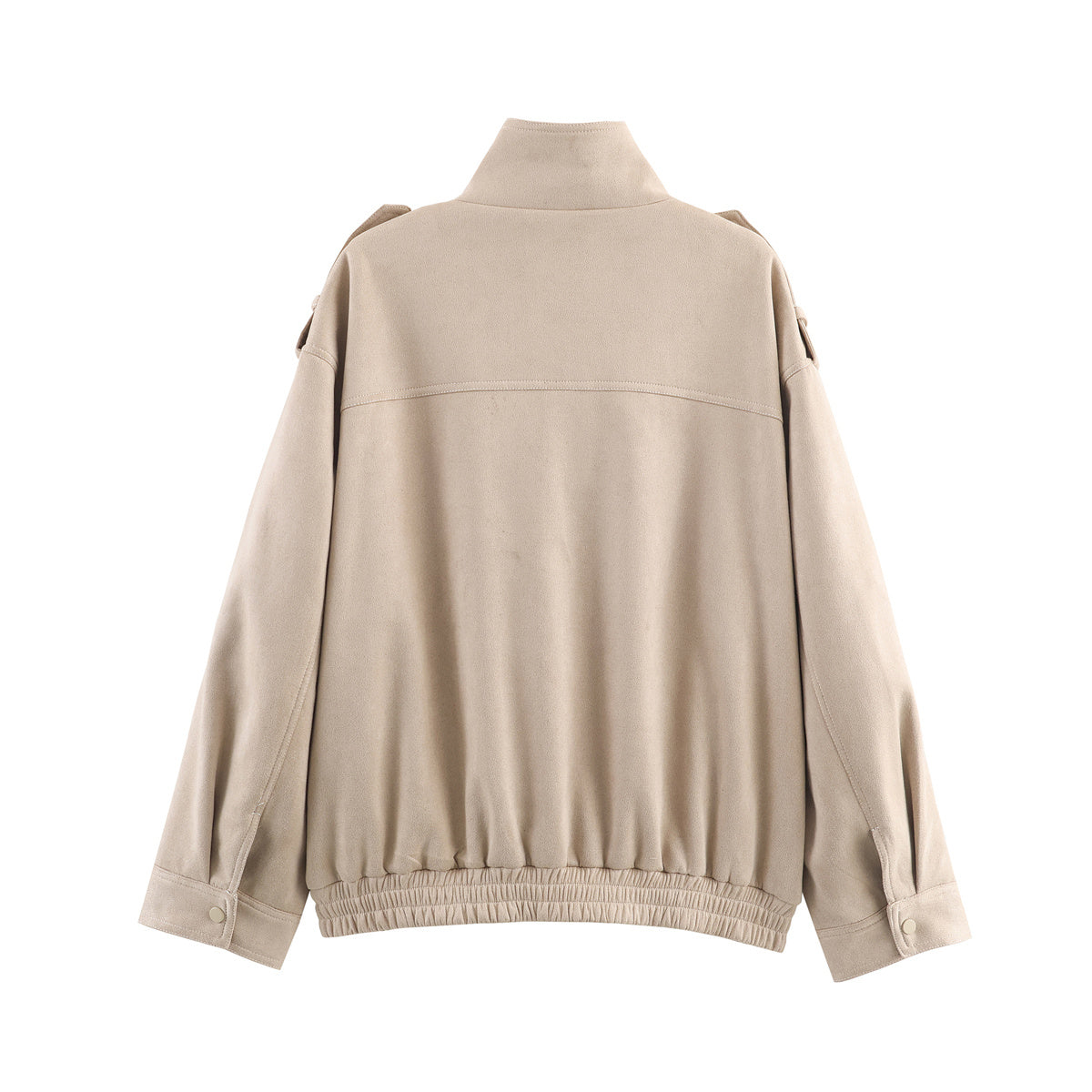 Women 2025 New Fashion Long-sleeved Suede loose-fitting jacket