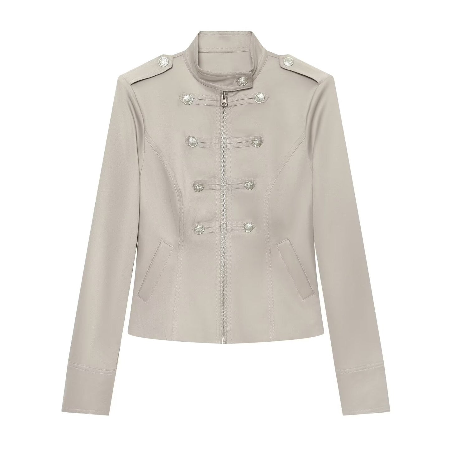 Women's double breasted waist cinched jacket Coat