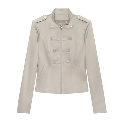 Women's double breasted waist cinched jacket Coat