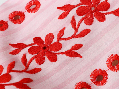 Women's casual hollowed out embroidered pants