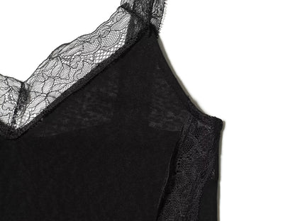 Women's lace asymmetrical cotton top