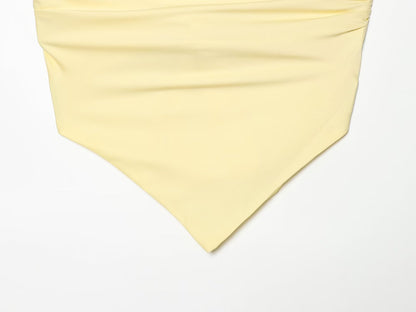 suit Women's 2 pieces satin textured strapless top+Pants
