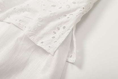 Women's hollowed out embroidered patchwork dress