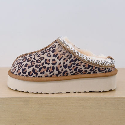 Women's new Joker Thick-soled Leopard slippers