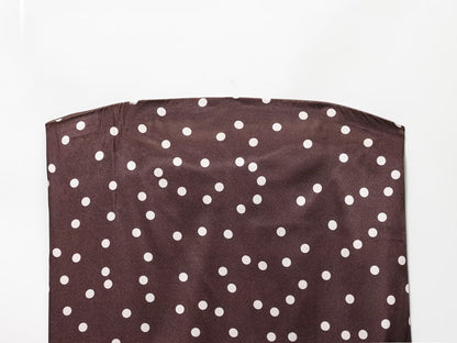 suit Women's 2 pieces satin textured polka dot strapless top+Pants