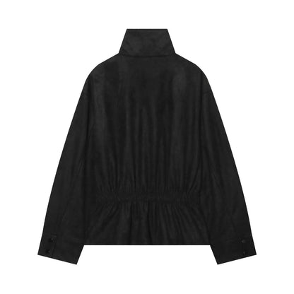Women's with belt suede texture effect Coat