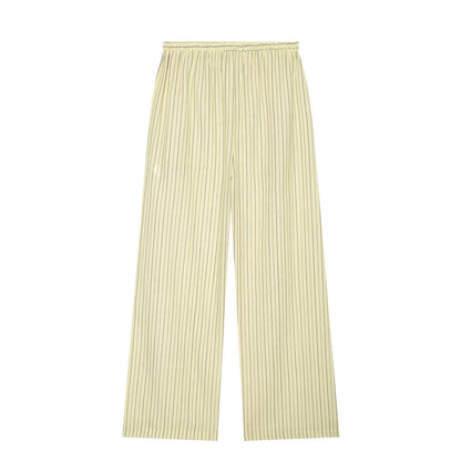 suit Women's 2 pieces casual striped linen blend Coat+Pants