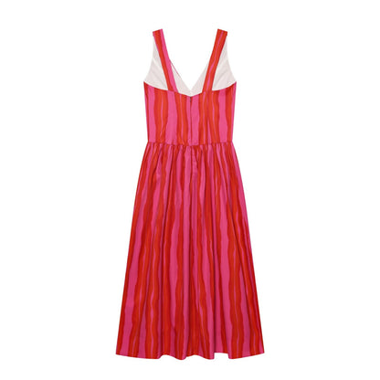Women's rope knot decorative striped dress