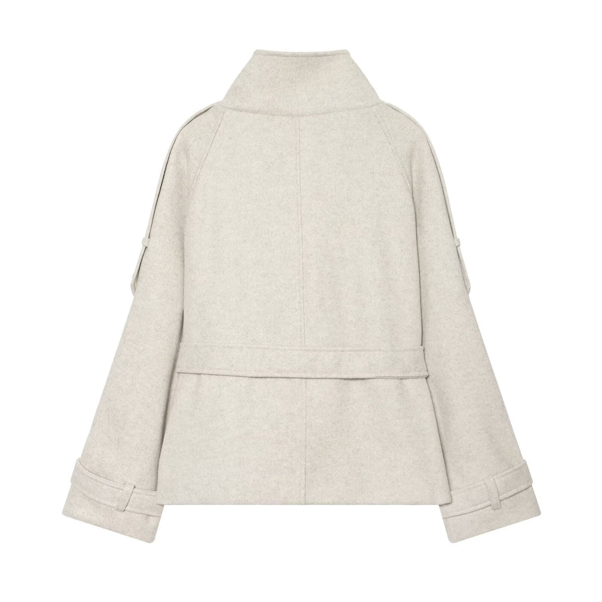 Women's soft textured double breasted stand collar Coat