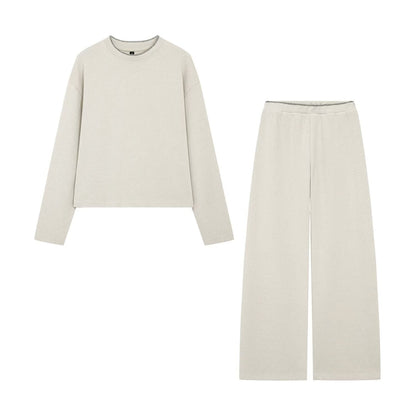 suit Women's 2 pieces contrasting striped soft texture sweatshirt+Pants
