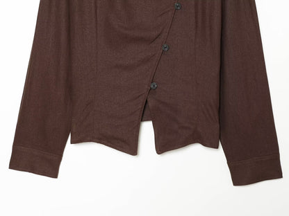 Women's linen blended Button-up Coat