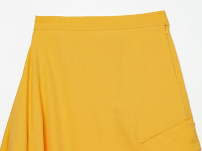 Women's pocket decoration casual MIDI skirt