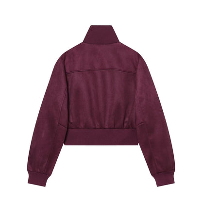 Women's Anti suede effect short stand collar Coat