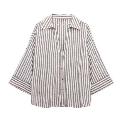 Women's 2026 Linen Blended Wide Sleeve Shirt