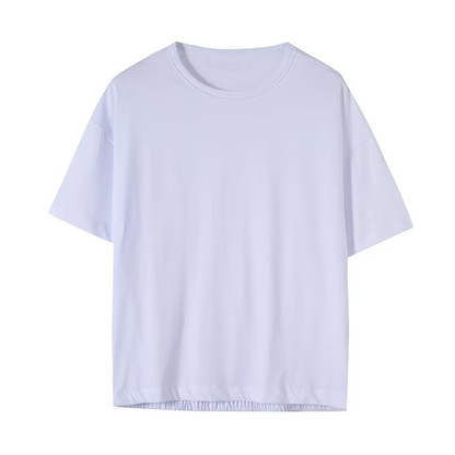 Women's casual short sleeved cotton T-shirt