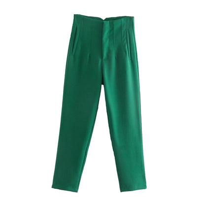 2026 Women's multi-color pleated high waisted pants