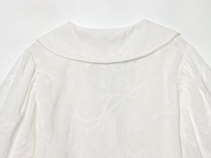 Women's new small round Neck embroidered shirt
