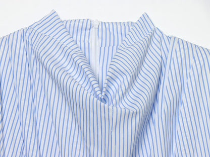 Women's metallic line decorative striped top