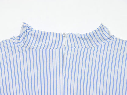 Women's metallic line decorative striped top