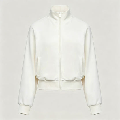 Women's New Collar Casual Jacket with Contrast Design