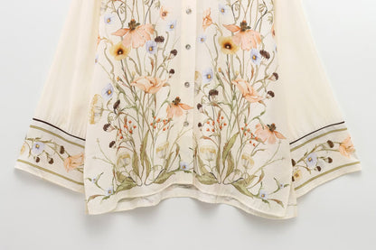 suit Women's 2 pieces loose long sleeved printed shirt+Pants