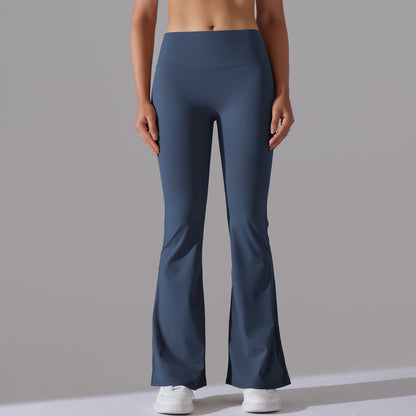 Women's New Double-sided Sanding High Waist Sports Wide-leg Pants Running Fitness Yoga Flared Pants