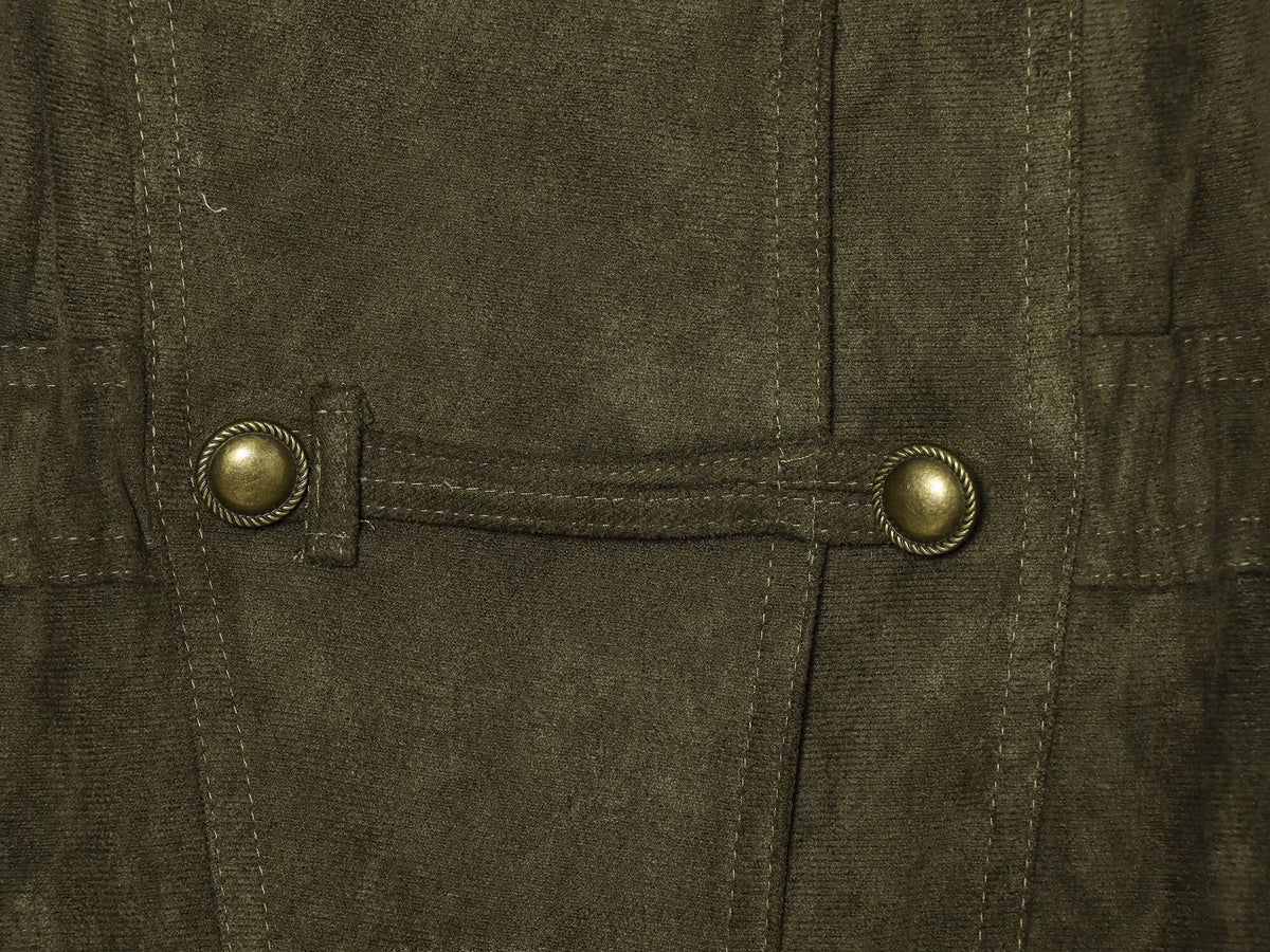 Women's Rope knot buckle decorative leather jacket Coat
