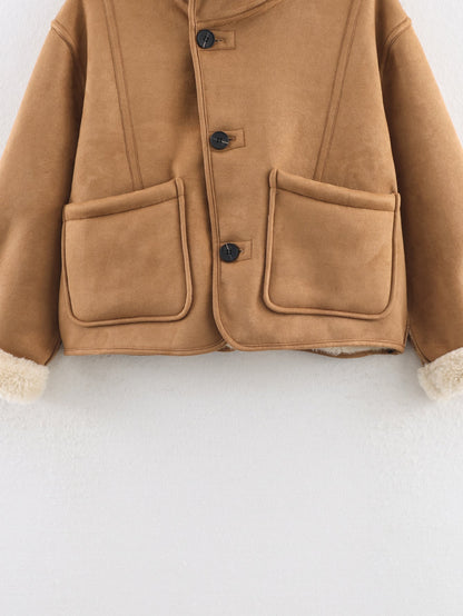Women's reversible fleece warm jacket Coat