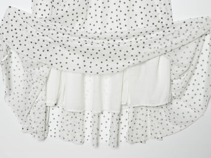 Women's pleated waist polka dot MIDI skirt