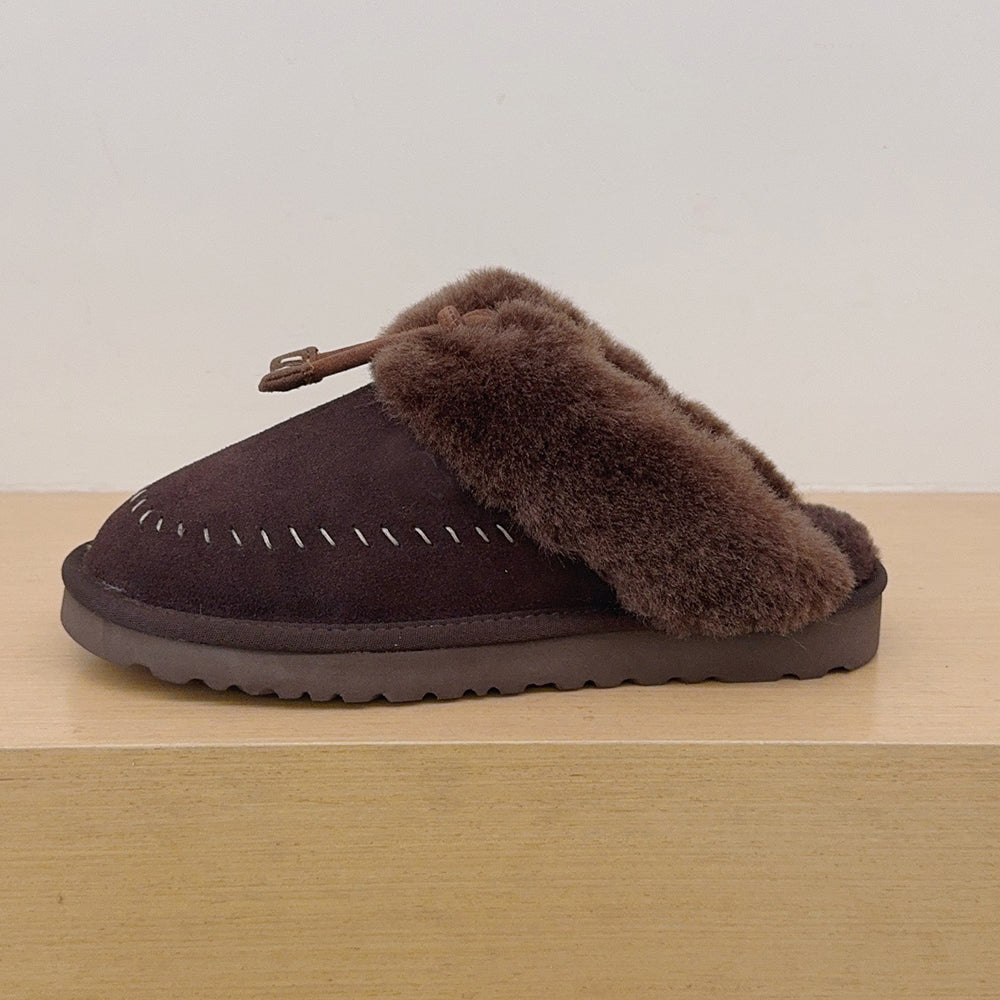 Women's new warm plush thin slippers snow boots