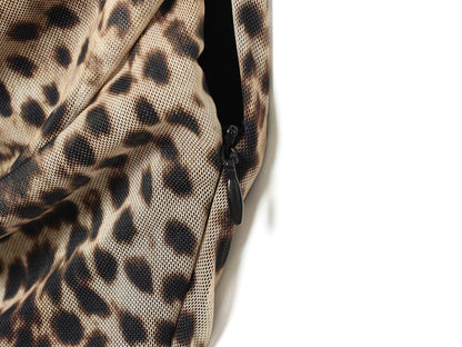 Women's animal print pleated tulle dress