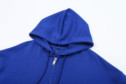 suit Women's 2 pieces hooded double-sided fabric sweatshirt+flared pants