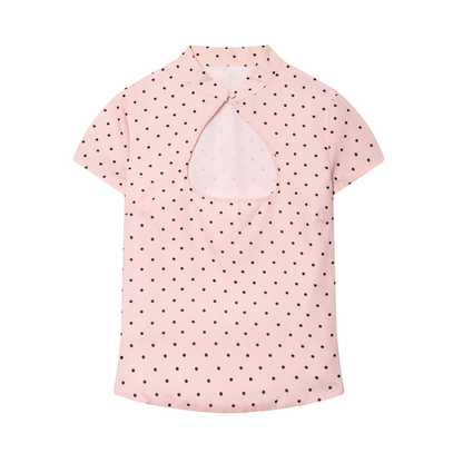 Women's open design slim polka dot top