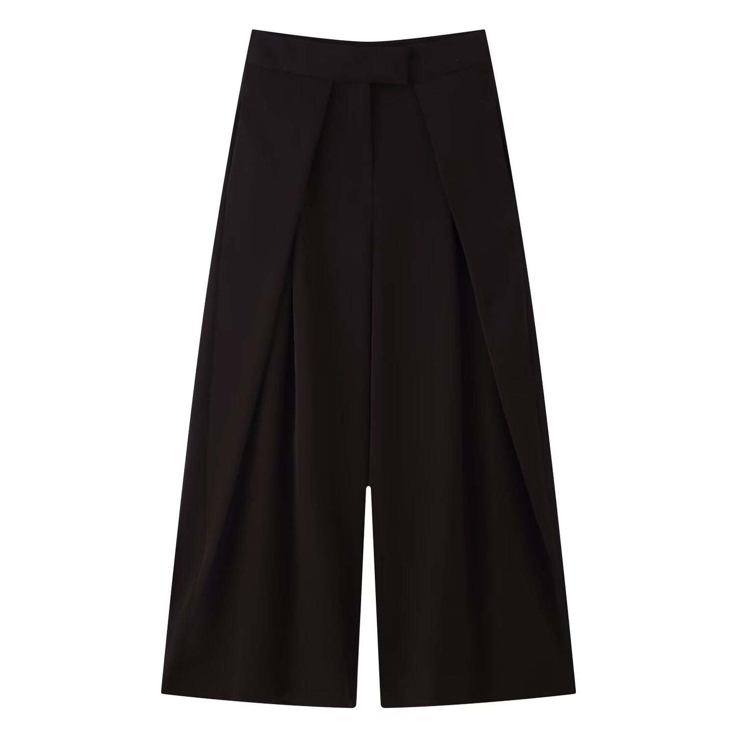 Women's new casual loose zipper pleated trousers