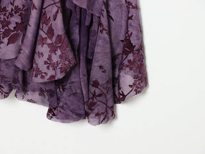 Women's layered decorative flocking tulle dress