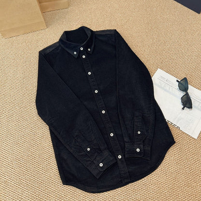 Women's new fashion Joker embroidered corduroy shirt