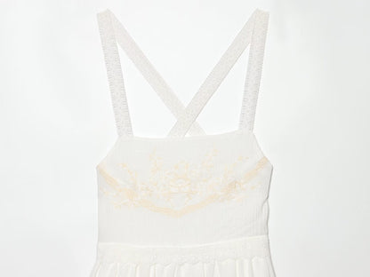 Women's chiffon embroidered mini dress