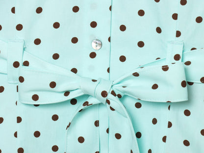 suit Women's 2 pieces polka dot pocket mini shorts+shirt style Coat