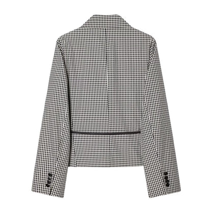 Women's With Belt casual plaid Blazer Coat