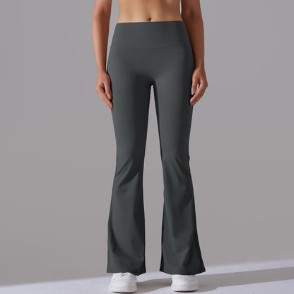 Women's New Double-sided Sanding High Waist Sports Wide-leg Pants Running Fitness Yoga Flared Pants