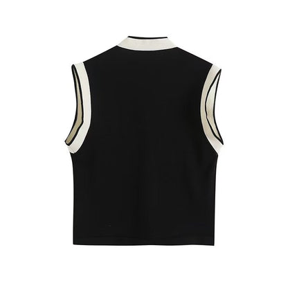 Women's Colorblock Detail Knit Vest