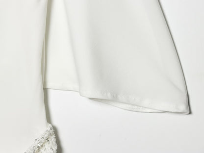 Women's backless bead patchwork mini dress